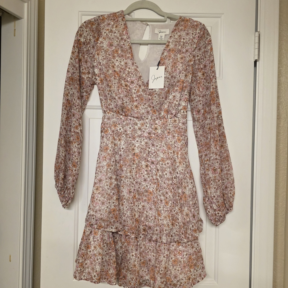 Gold Sequin Fit and Flare Dress with Bishop Sleeves